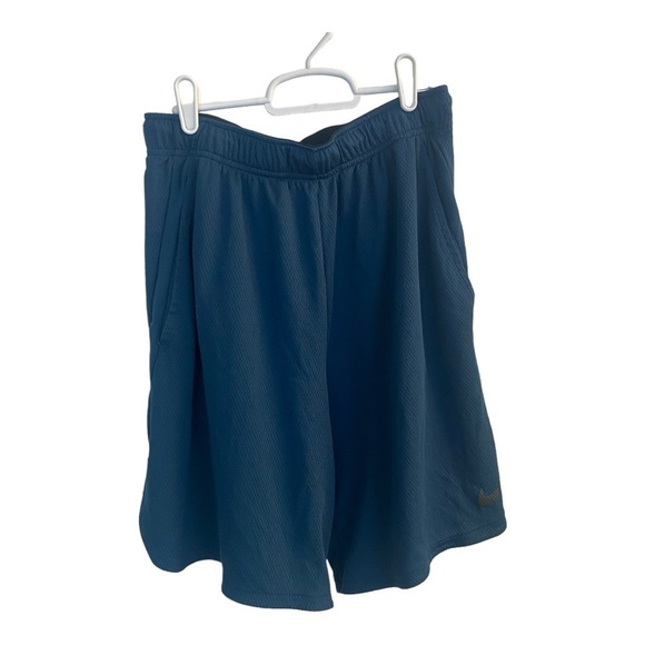 Nike Dri-Fit Green/Blue  Mesh Elastic Waist Long Athletic Shorts Sz M - Picture 1 of 9
